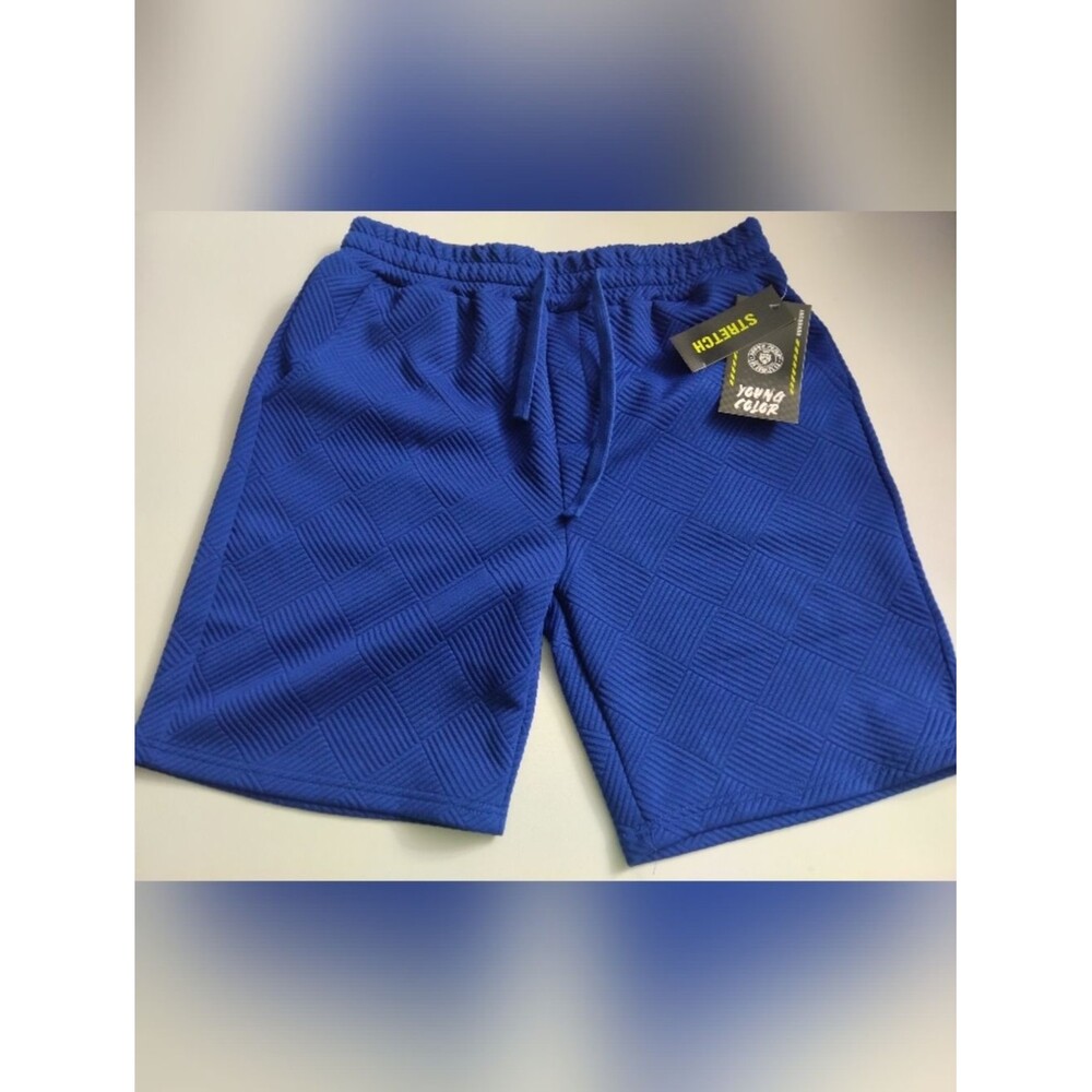 Young Color Men's Blue Stretch Athletic Shorts Size M New - Picture 1 of 3